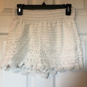 White crochet shorts